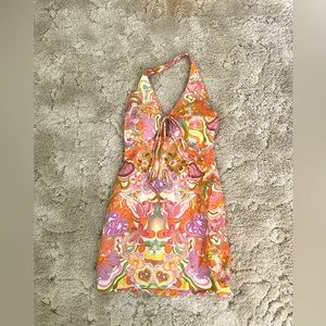 Boutique Summer Multicolor Halter Mini Dress